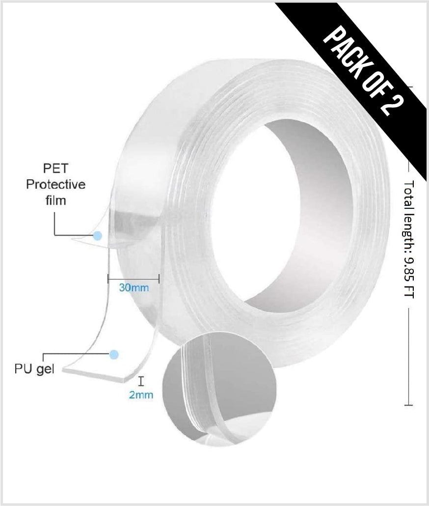 Double sided Nano Gel Silicone Tape ( 2 Piece )