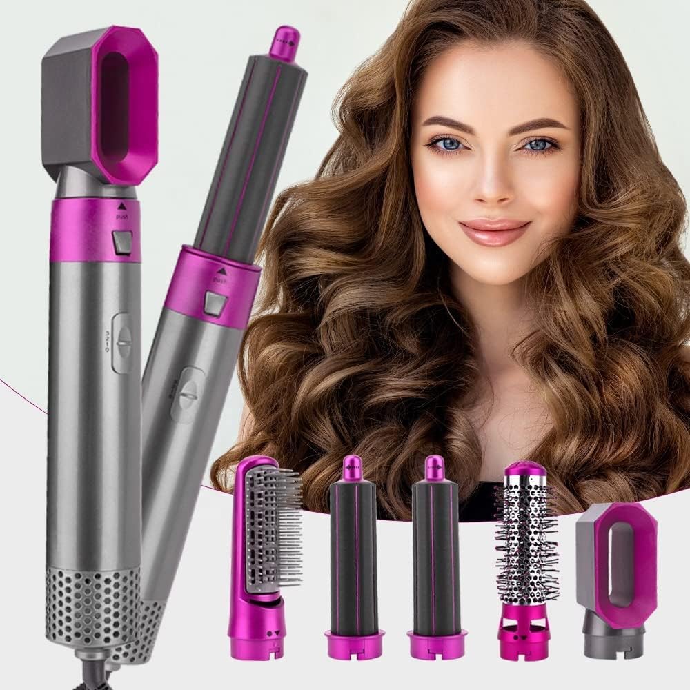 Multifunctional, Hair Dryer ,Hair Curler Brush , Hot Air Brush ,Rotating Brush Portable Frizz 5 IN 1