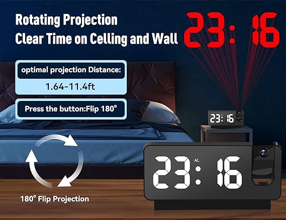 DIGITAL PROJECTION ALARM CLOCK